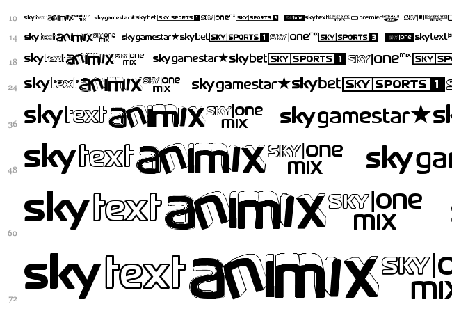 SKY logos font waterfall